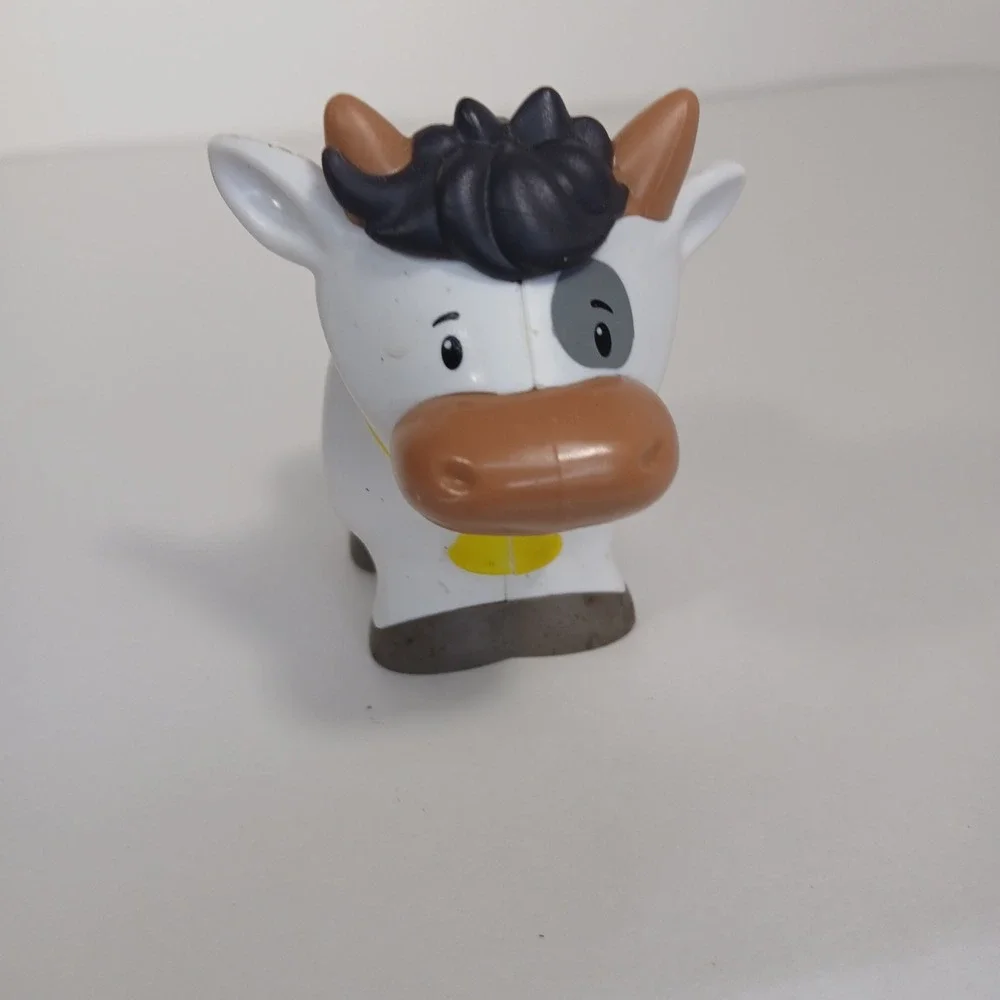 Fisher Price Little People Cow Chicken & Farmer - Farm Animal Lot Of 3